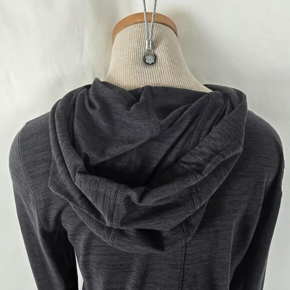 Prana Hoody Women's XS Charcoal Henley Neckline Kangaroo Pouch Long Sleeve - Picture 3 of 14